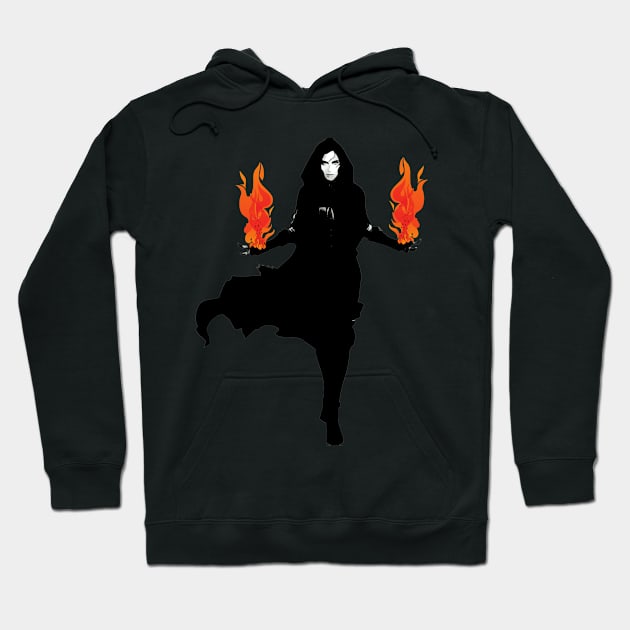 The Sorceress - Summoning Chaos - Flaming Hands Hoodie by Fenay-Designs